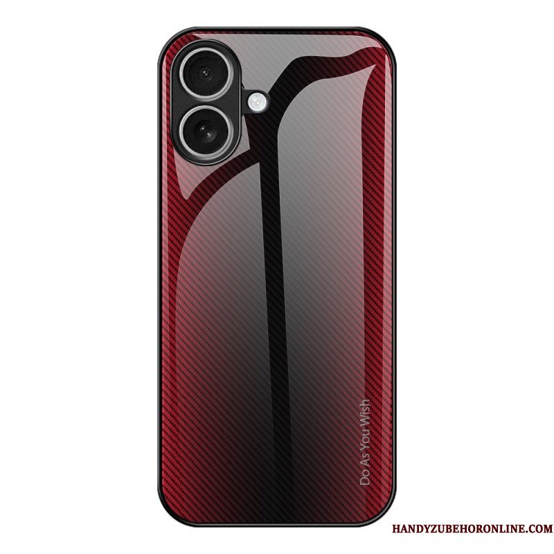 Hoesje Voor iPhone 17 Gehard Glas Met Koolstofvezeldesign