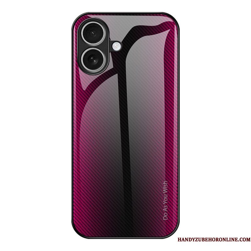 Hoesje Voor iPhone 17 Gehard Glas Met Koolstofvezeldesign