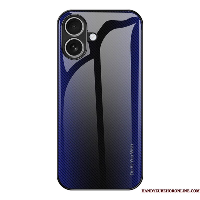 Hoesje Voor iPhone 17 Gehard Glas Met Koolstofvezeldesign