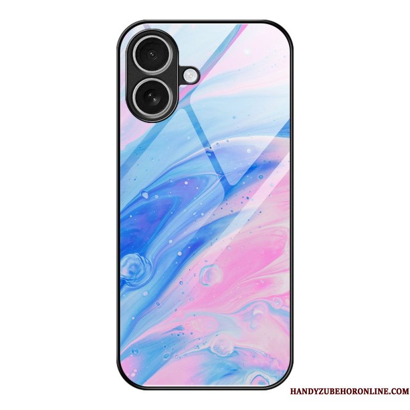 Hoesje Voor iPhone 17 Gehard Glas Met Marmerpatroon
