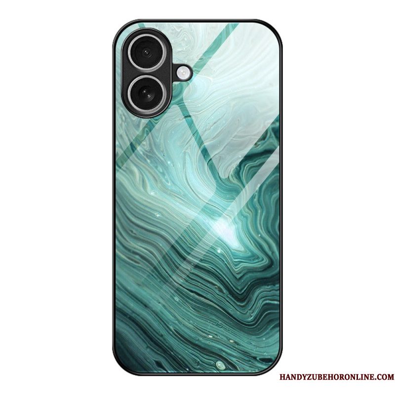 Hoesje Voor iPhone 17 Gehard Glas Met Marmerpatroon