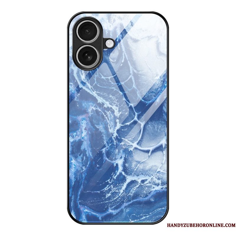 Hoesje Voor iPhone 17 Gehard Glas Met Marmerpatroon