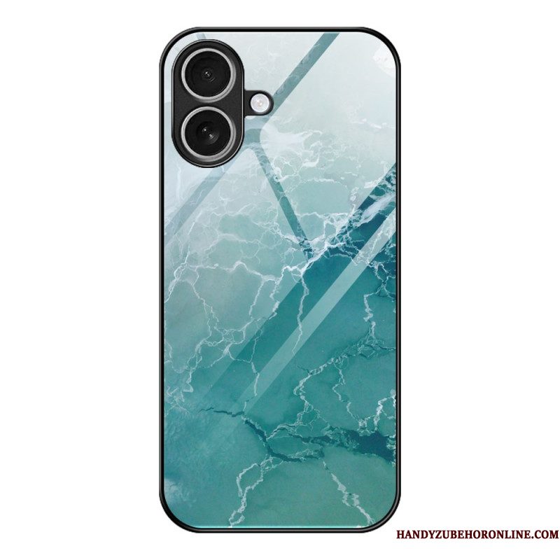Hoesje Voor iPhone 17 Gehard Glas Met Marmerpatroon