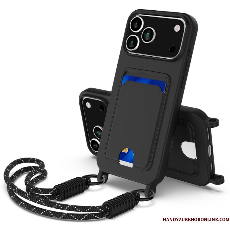 Hoesje Voor iPhone 17 Pro Max Kaarthouder Met Koord Houder