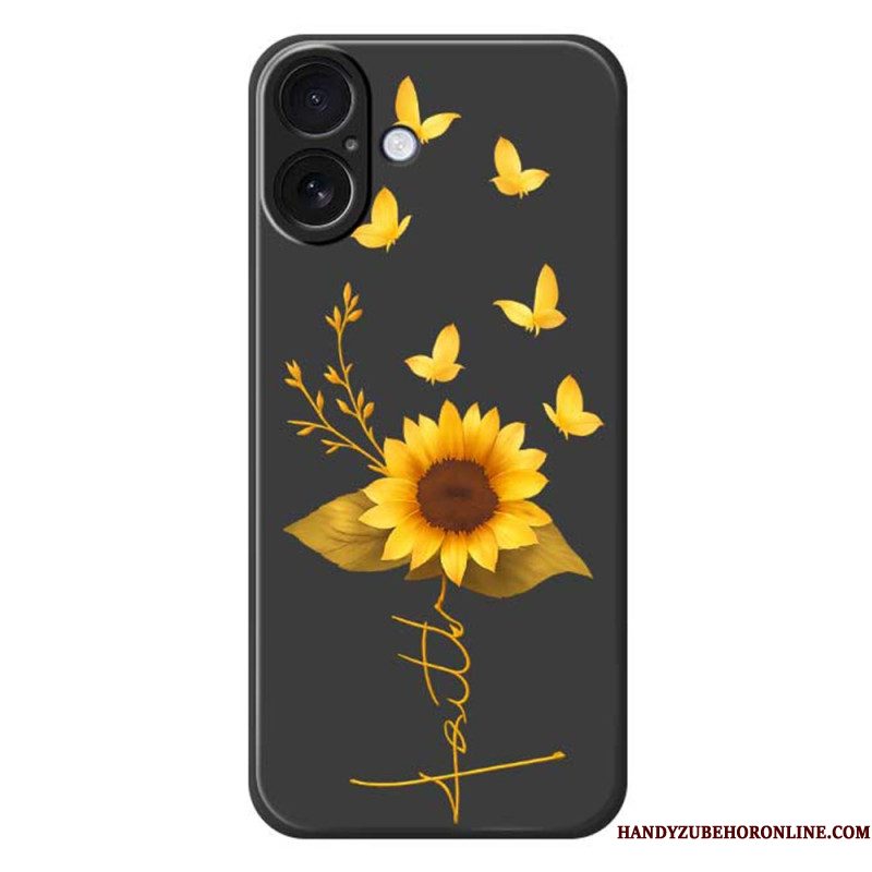 Hoesje Voor iPhone 17 Zonnebloem Van Vloeibare Siliconen