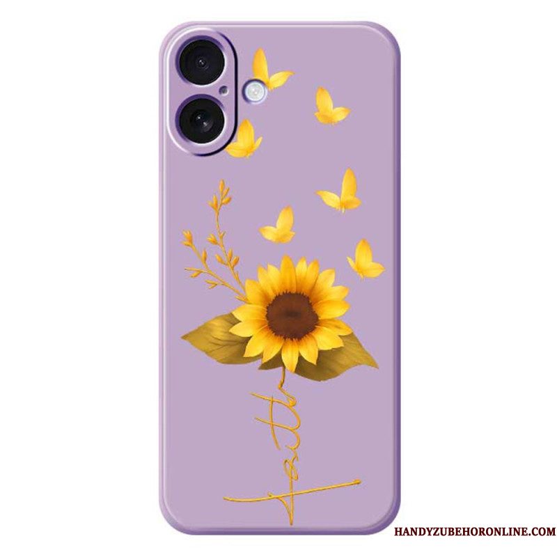 Hoesje Voor iPhone 17 Zonnebloem Van Vloeibare Siliconen