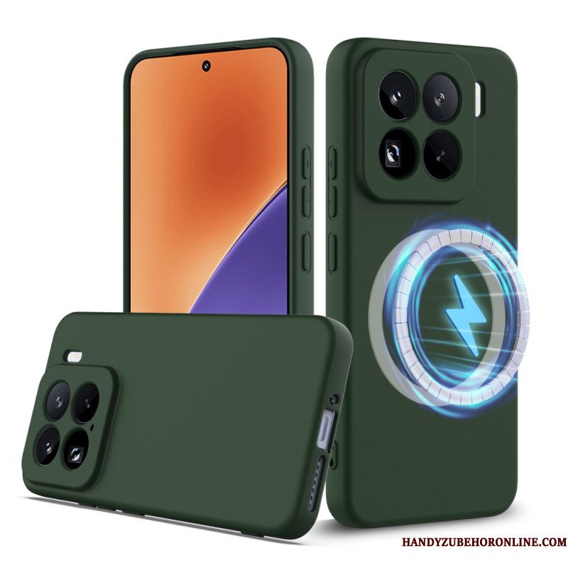 Hoesje Xiaomi 15 Pro Magsafe-compatibele Vloeibare Siliconen Met Riem