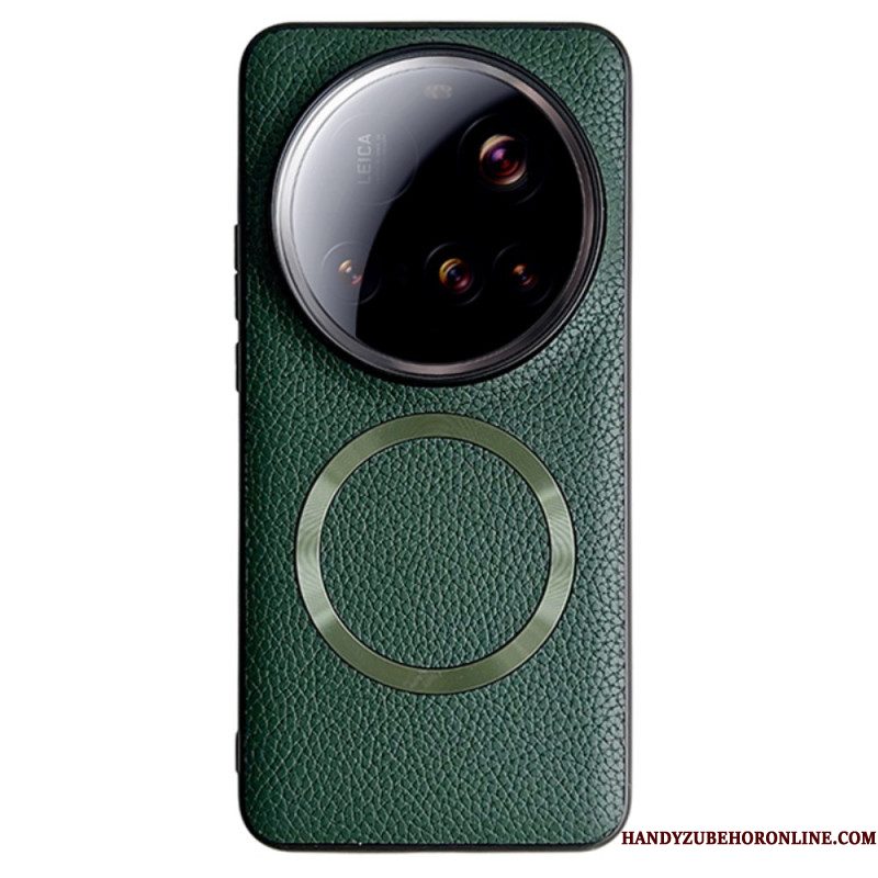 Hoesje Xiaomi 15 Ultra Compatibel Met Magsafe Lychee Leerlook Bescherming Hoesje