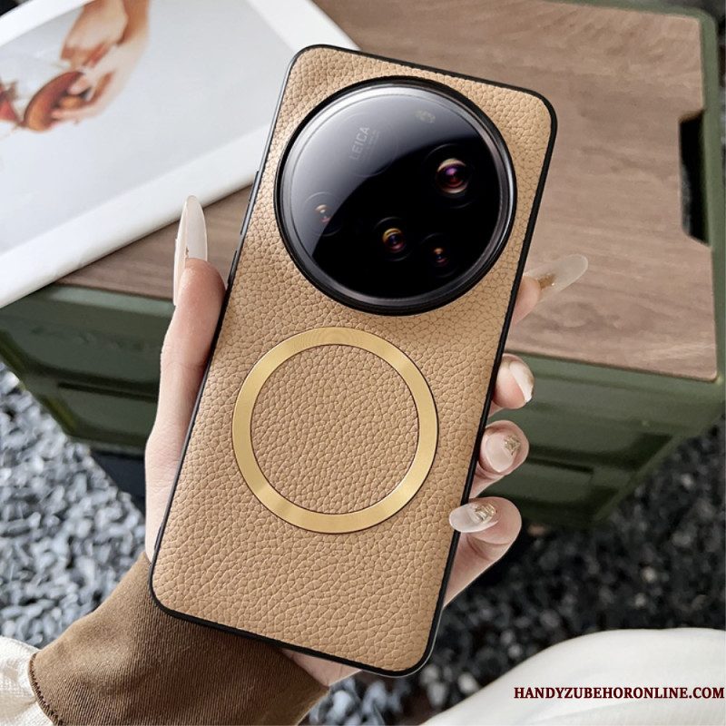 Hoesje Xiaomi 15 Ultra Compatibel Met Magsafe Lychee Leerlook Bescherming Hoesje