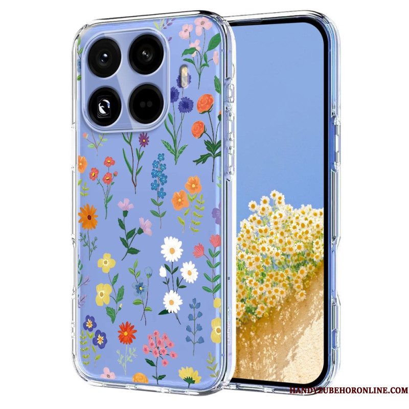 Hoesje Xiaomi 15t Pro Transparant Met Bloemenmotief
