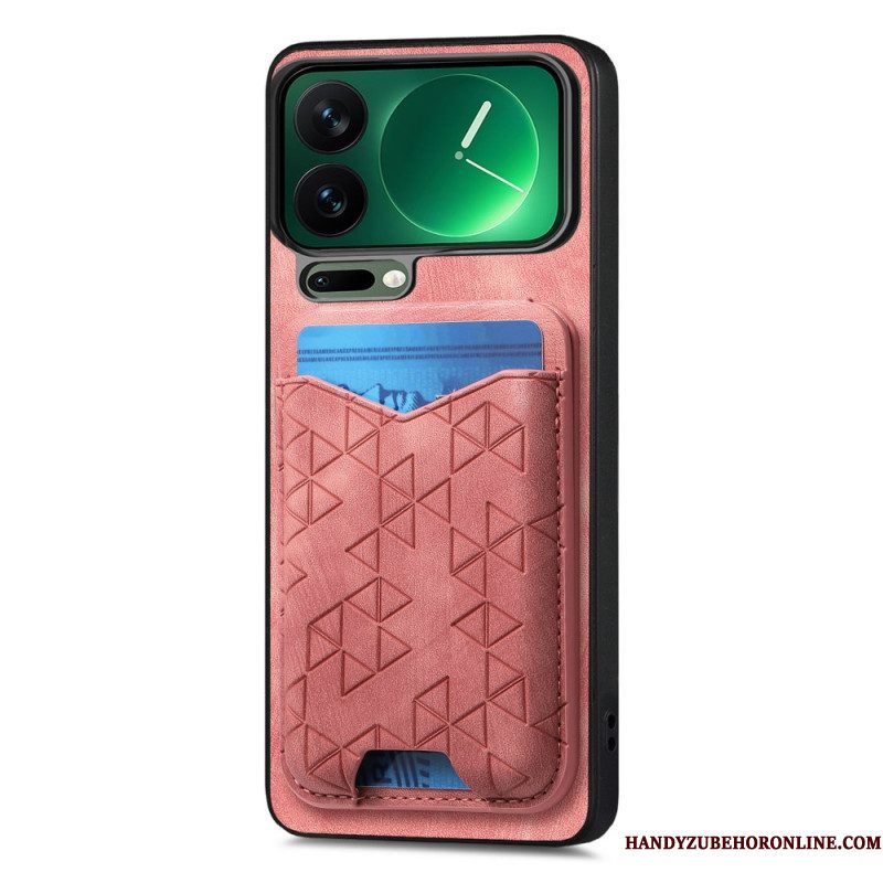 Hoesje Xiaomi 17 Pro Kaarthouder En Gegraveerde Standaard