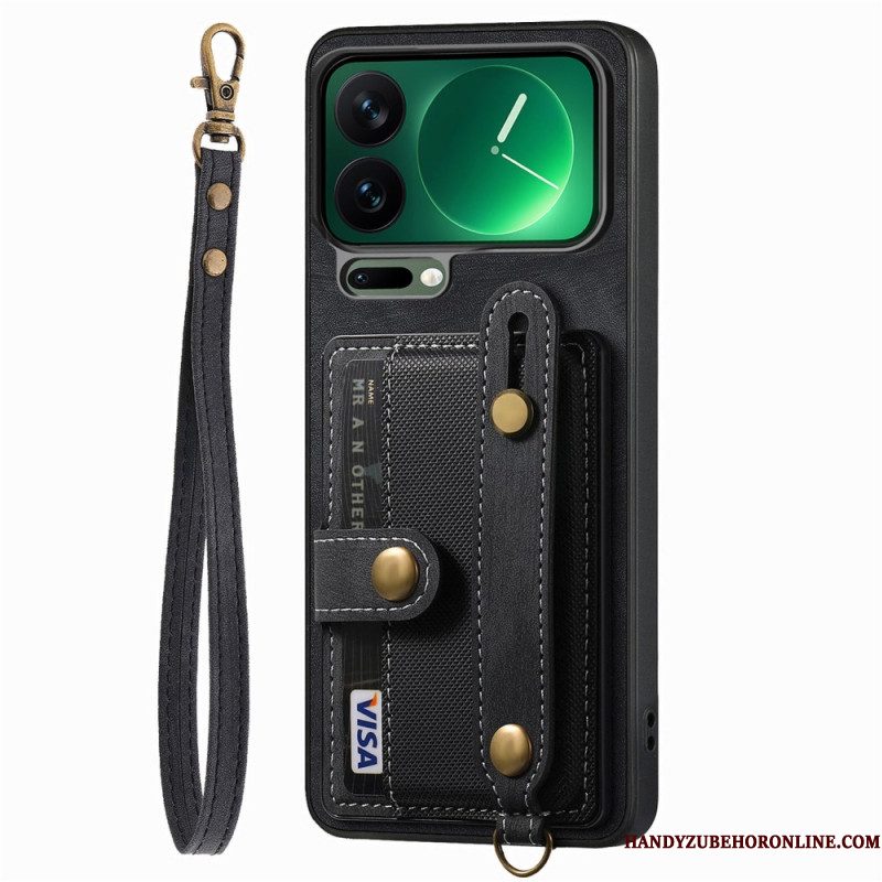 Hoesje Xiaomi 17 Pro Kaartsleuven En Riem Bescherming Hoesje