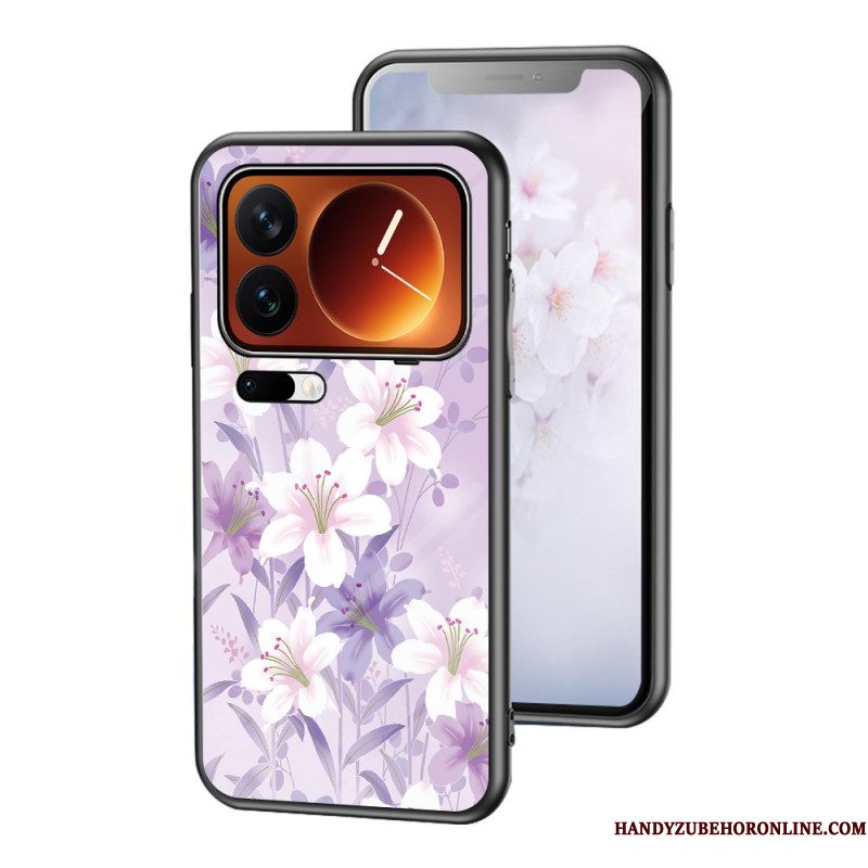 Hoesje Xiaomi 17 Pro Max Gehard Glas Met Bloemenpatroon Bescherming Hoesje