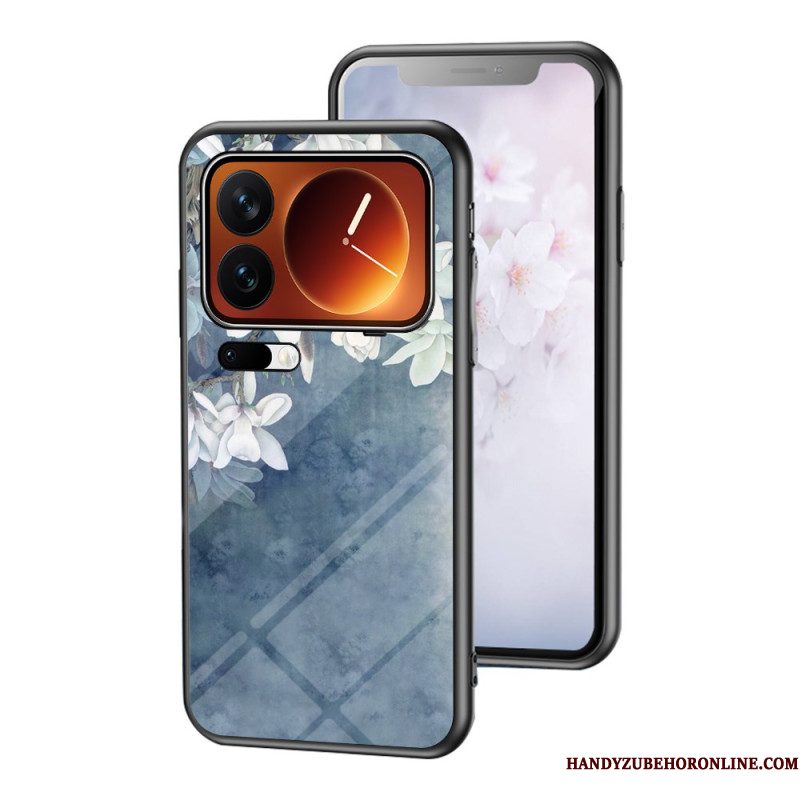 Hoesje Xiaomi 17 Pro Max Gehard Glas Met Bloemenpatroon Bescherming Hoesje