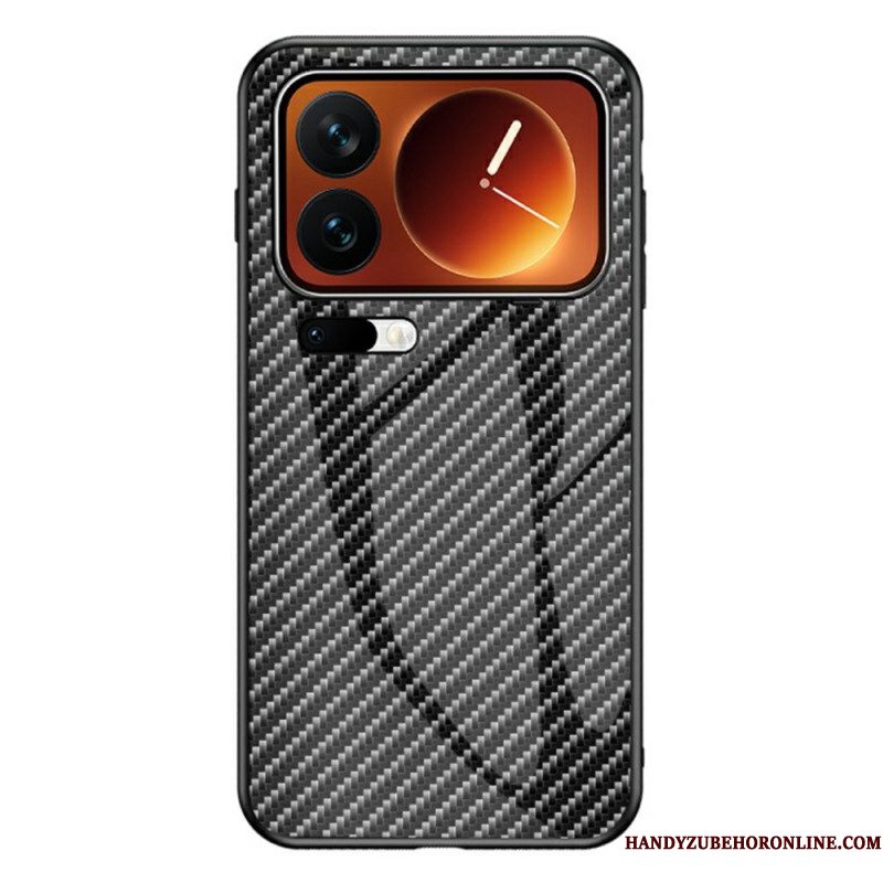 Hoesje Xiaomi 17 Pro Max Gehard Glas Met Koolstofvezel