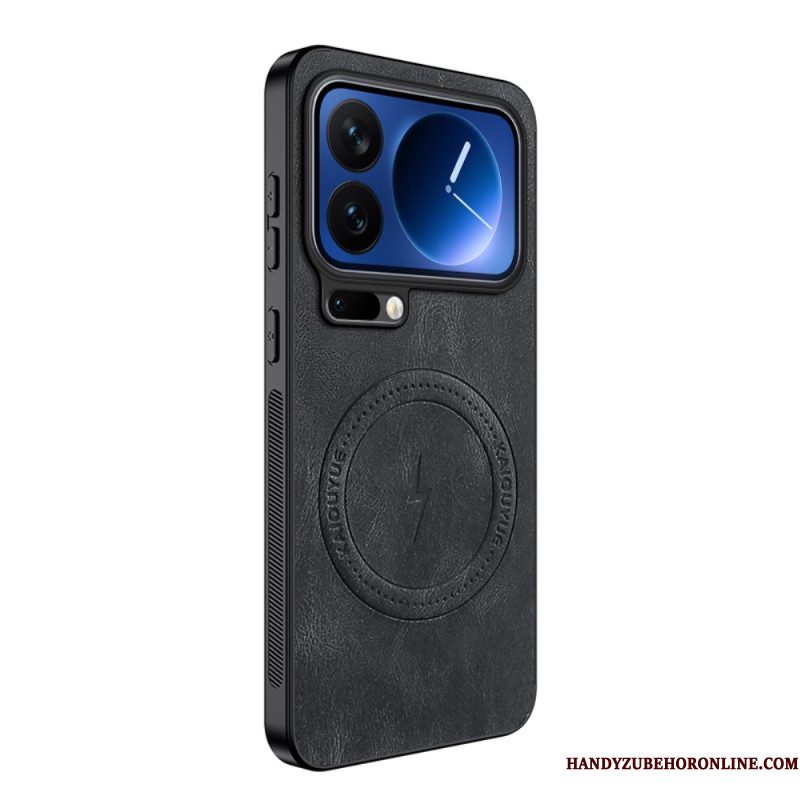 Hoesje Xiaomi 17 Pro Max Magsafe-leerlook Bescherming Hoesje