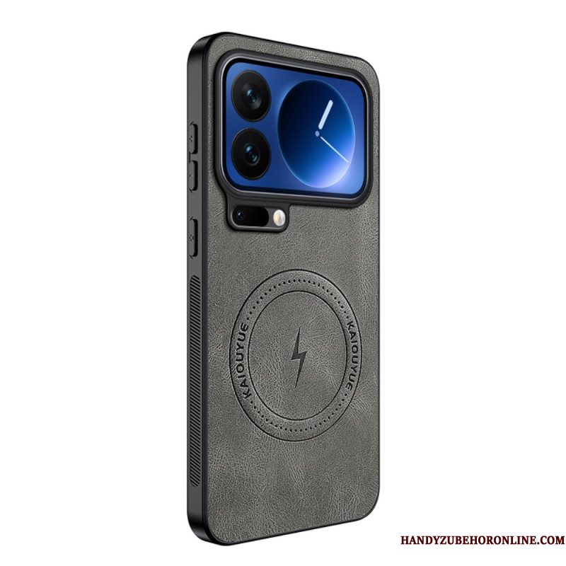 Hoesje Xiaomi 17 Pro Max Magsafe-leerlook Bescherming Hoesje