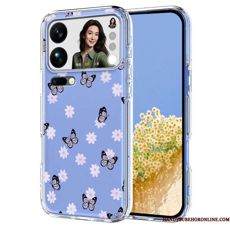 Hoesje Xiaomi 17 Pro Max Vlinders En Bloemen Bescherming Hoesje