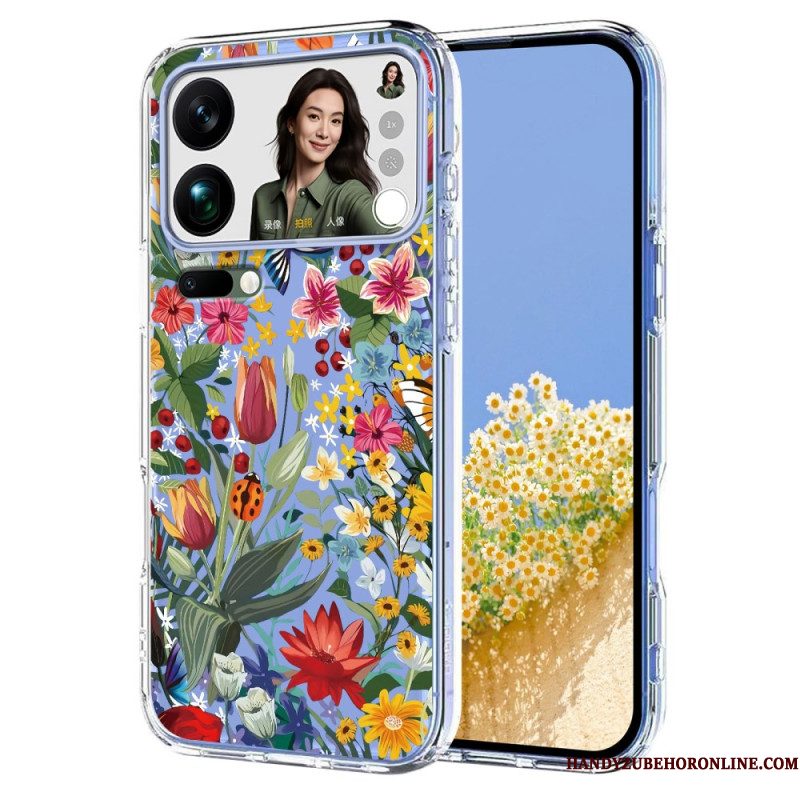 Hoesje Xiaomi 17 Pro Max Vlinders En Bloemen Bescherming Hoesje