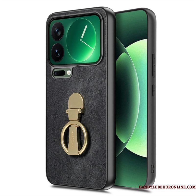Hoesje Xiaomi 17 Pro Opvouwbare Standaard Met Retro Textuur Caseneo