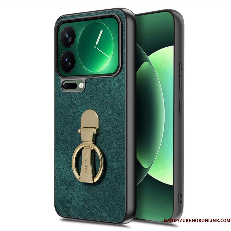 Hoesje Xiaomi 17 Pro Opvouwbare Standaard Met Retro Textuur Caseneo