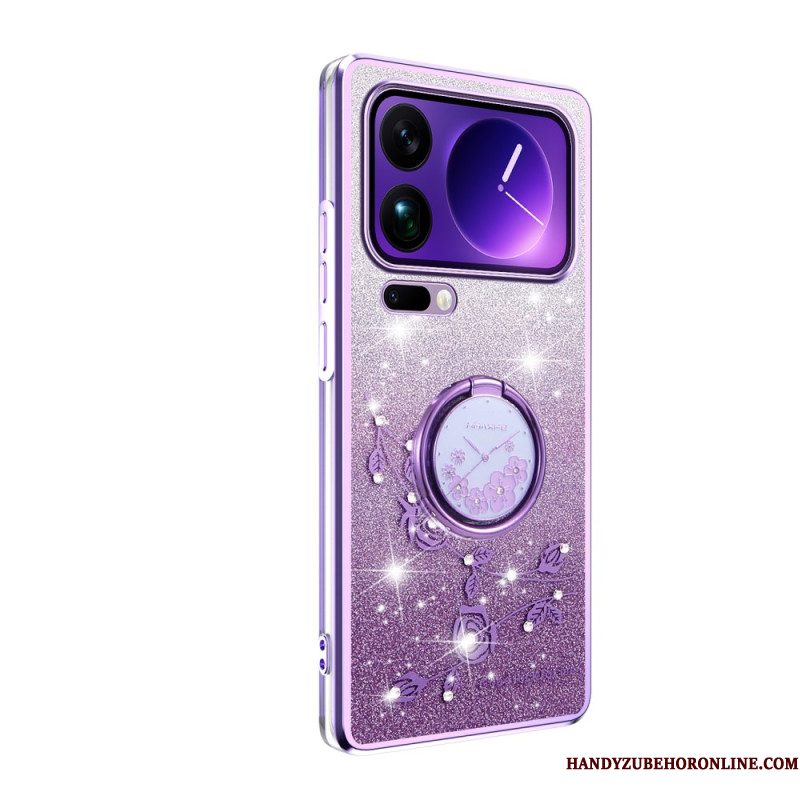 Hoesje Xiaomi 17 Pro Ringstandaard Met Strass-steentjes