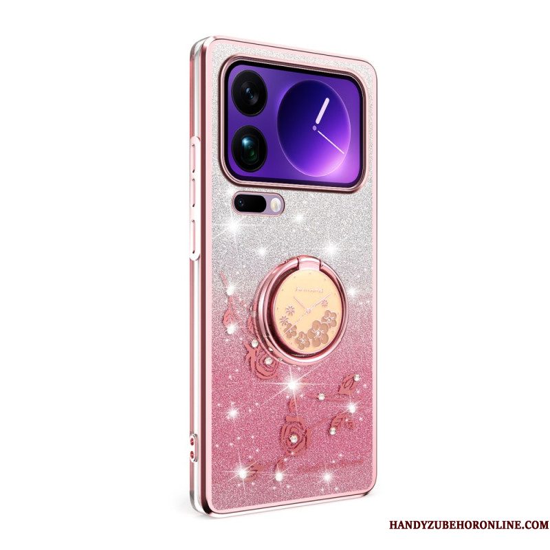Hoesje Xiaomi 17 Pro Ringstandaard Met Strass-steentjes