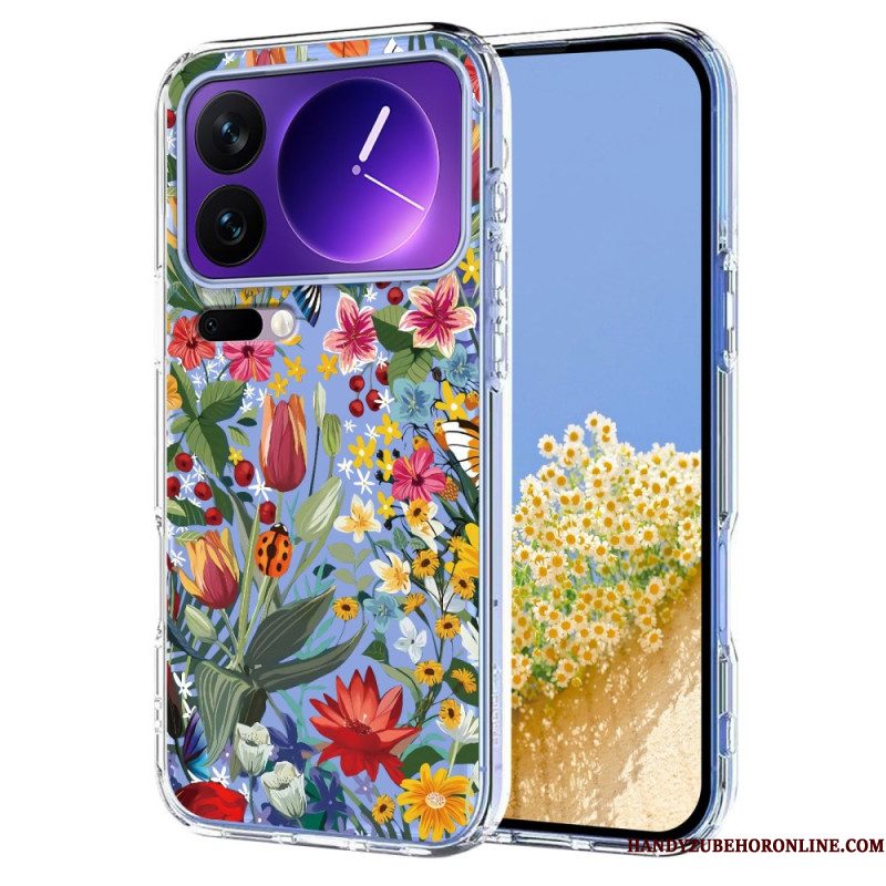 Hoesje Xiaomi 17 Pro Transparante Vlinders En Bloemen