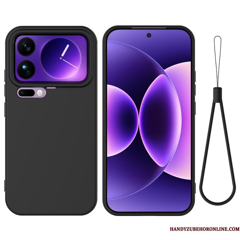 Hoesje Xiaomi 17 Pro Vloeibare Siliconen Met Koord Bescherming Hoesje