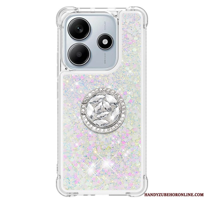 Hoesje Xiaomi Redmi Note 14 5g Ringhouder Met Glitter Bescherming Hoesje