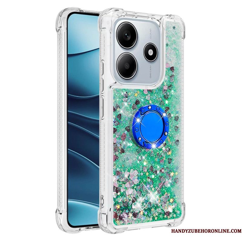 Hoesje Xiaomi Redmi Note 14 5g Ringhouder Met Glitter Bescherming Hoesje