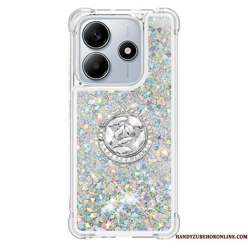 Hoesje Xiaomi Redmi Note 14 5g Ringhouder Met Glitter Bescherming Hoesje