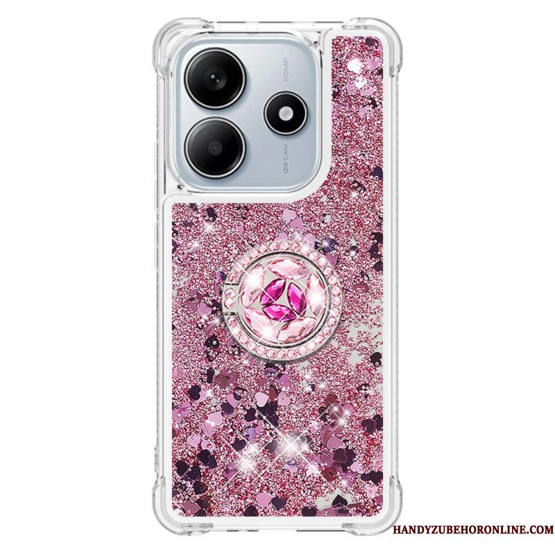 Hoesje Xiaomi Redmi Note 14 5g Ringhouder Met Glitter Bescherming Hoesje