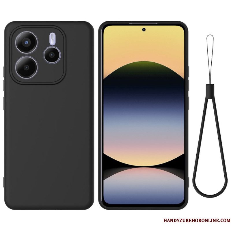 Hoesje Xiaomi Redmi Note 14 5g Vloeibare Siliconen Met Koord Bescherming Hoesje