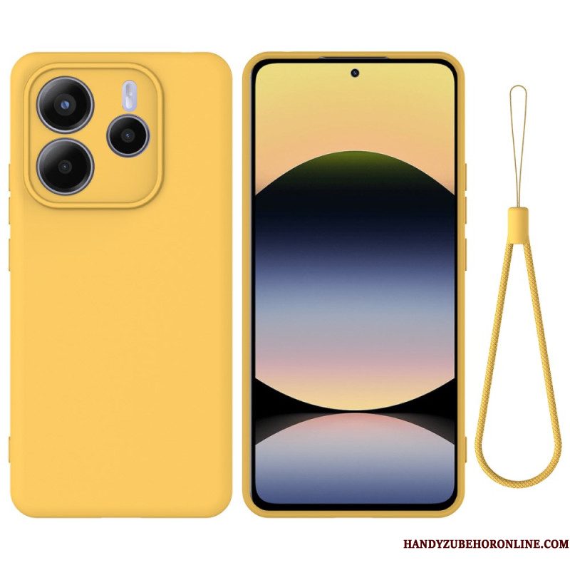Hoesje Xiaomi Redmi Note 14 5g Vloeibare Siliconen Met Koord Bescherming Hoesje
