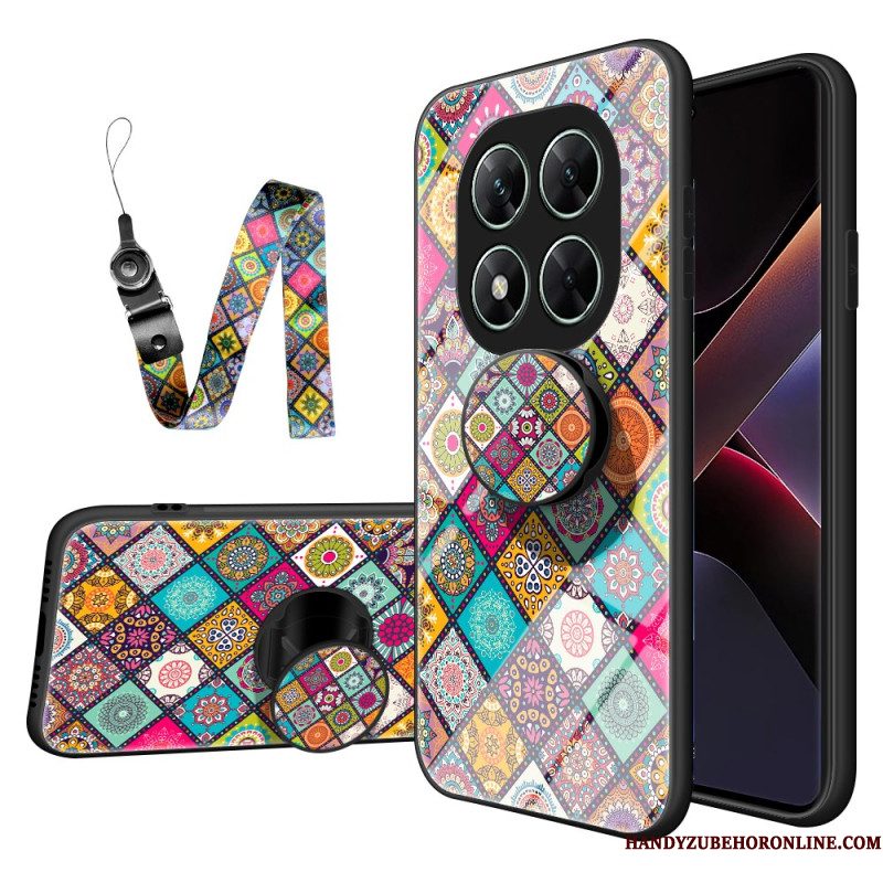 Hoesje Xiaomi Redmi Note 14 Pro 5g Patchwork Bandje En Ringhouder