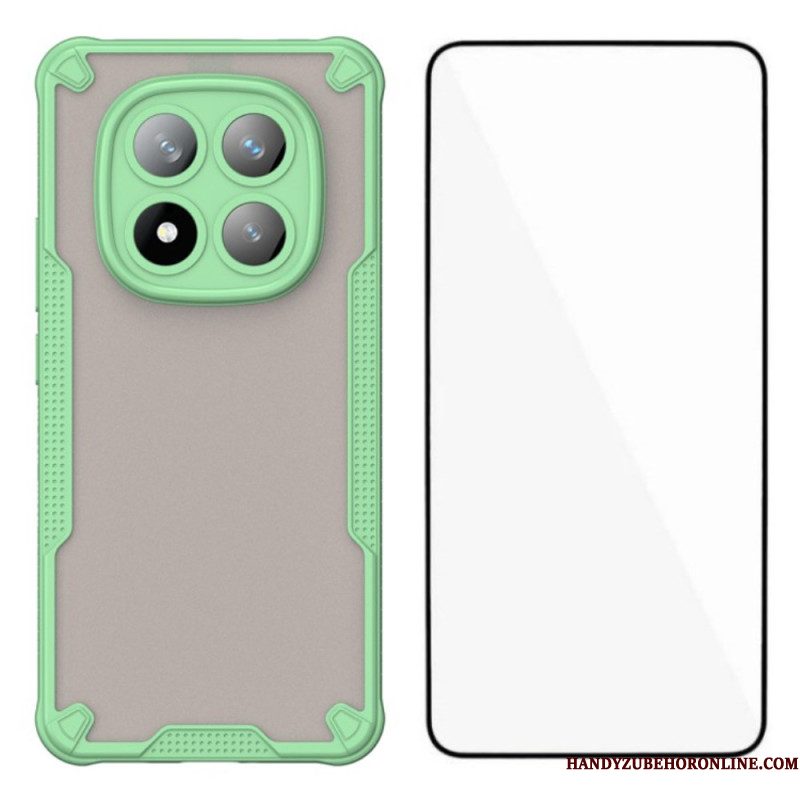 Hoesje Xiaomi Redmi Note 14 Pro Plus 5g Semi-transparante Siliconen Met Gehard Glazen Schermbeschermer