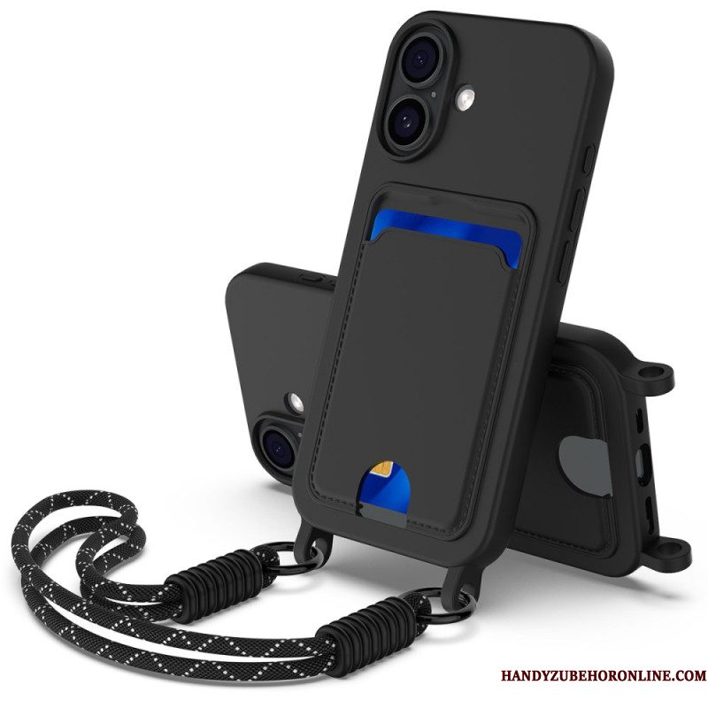 Hoesje iPhone 17 Kaarthouder Met Draagkoord Bescherming Hoesje