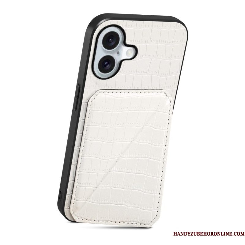 Hoesje iPhone 17 Kaarthouder Met Krokodillenprint