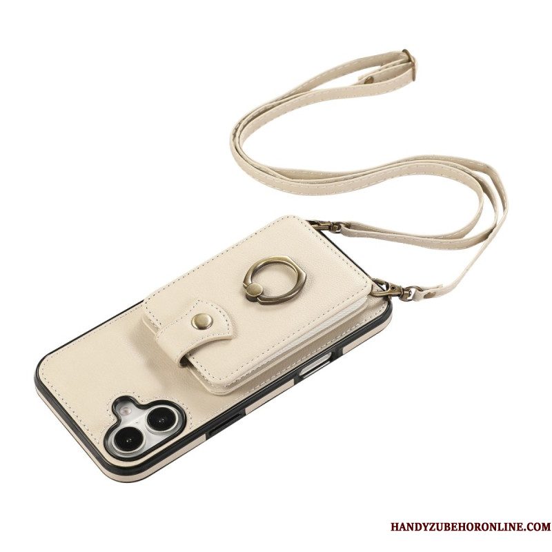 Hoesje iPhone 17 Kaarthouder Voor Meerdere Kaarten En Schouderriem Bescherming Hoesje