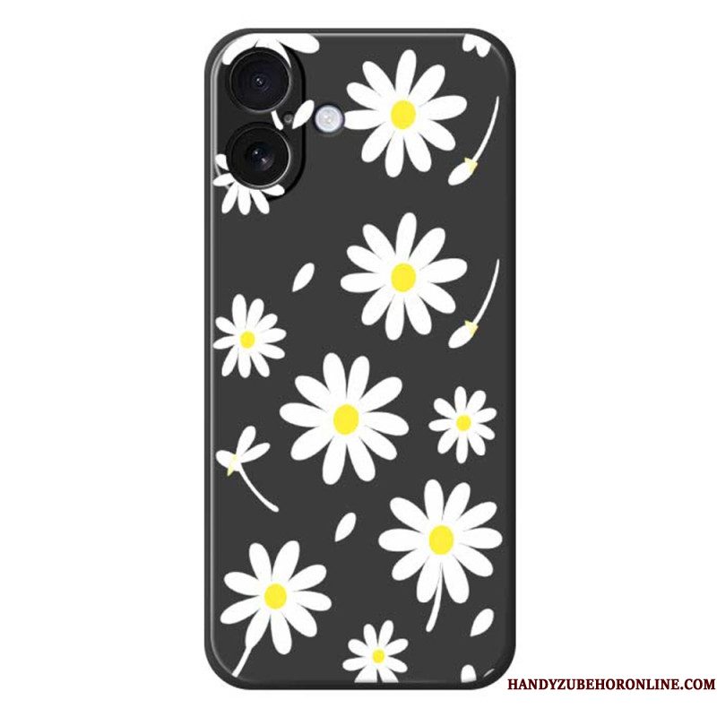Hoesje iPhone 17 Madeliefjes Van Vloeibare Siliconen Bescherming Hoesje