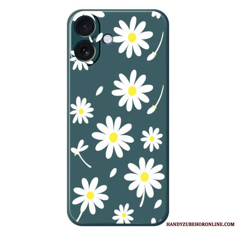 Hoesje iPhone 17 Madeliefjes Van Vloeibare Siliconen Bescherming Hoesje