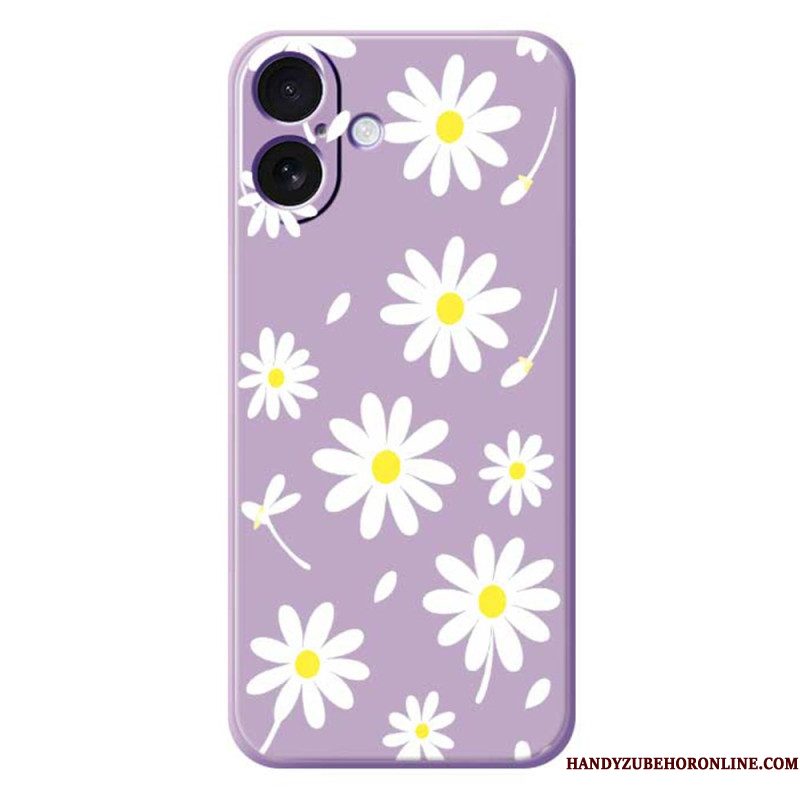 Hoesje iPhone 17 Madeliefjes Van Vloeibare Siliconen Bescherming Hoesje