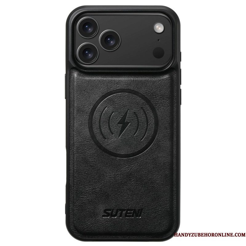 Hoesje iPhone 17 Pro Magsafe-compatibel Vintage Lederlook