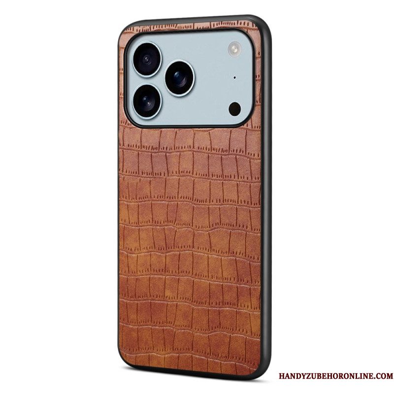 Hoesje iPhone 17 Pro Max Krokodillenstijl Bescherming Hoesje