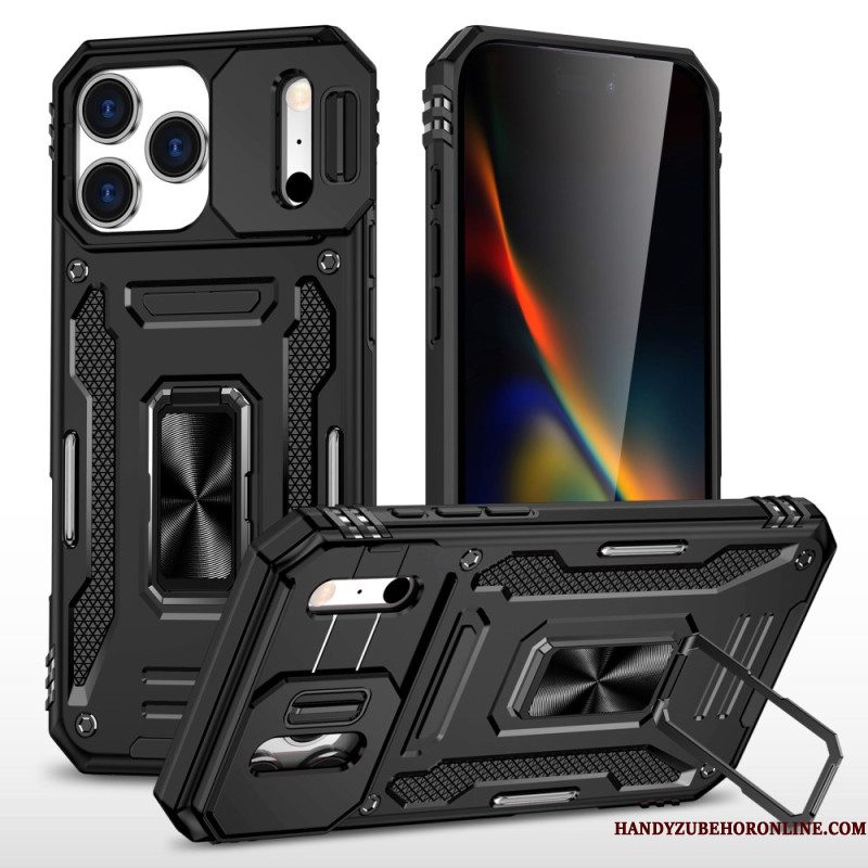Hoesje iPhone 17 Pro Max Lenshouder En Beschermer Met Metaaleffect