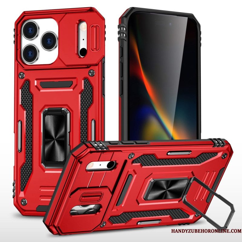 Hoesje iPhone 17 Pro Max Lenshouder En Beschermer Met Metaaleffect