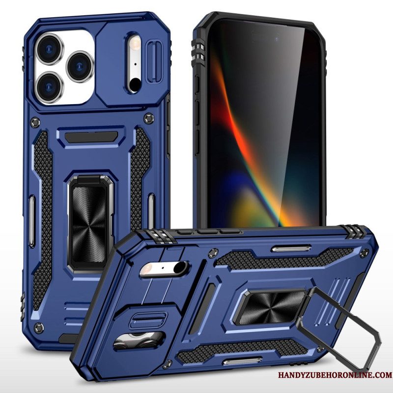 Hoesje iPhone 17 Pro Max Lenshouder En Beschermer Met Metaaleffect