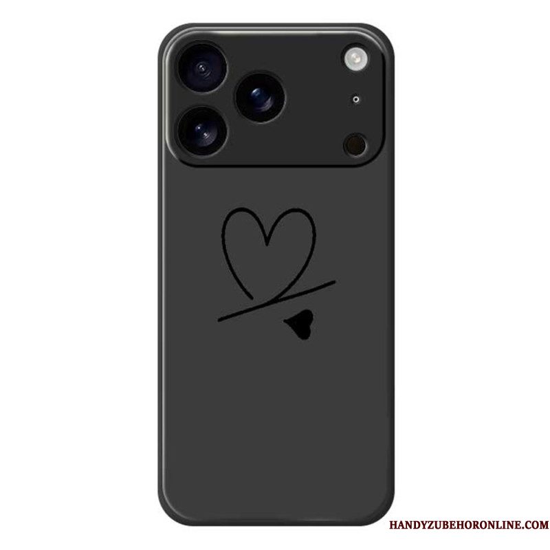 Hoesje iPhone 17 Pro Vloeibare Siliconen Met Hartje