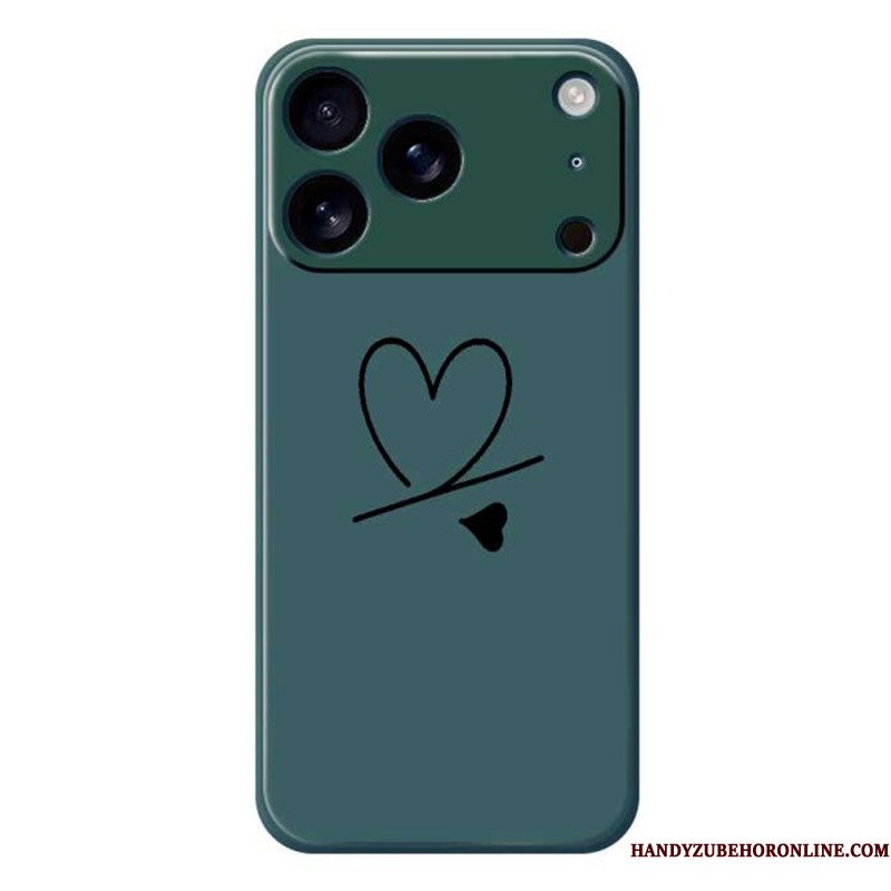 Hoesje iPhone 17 Pro Vloeibare Siliconen Met Hartje